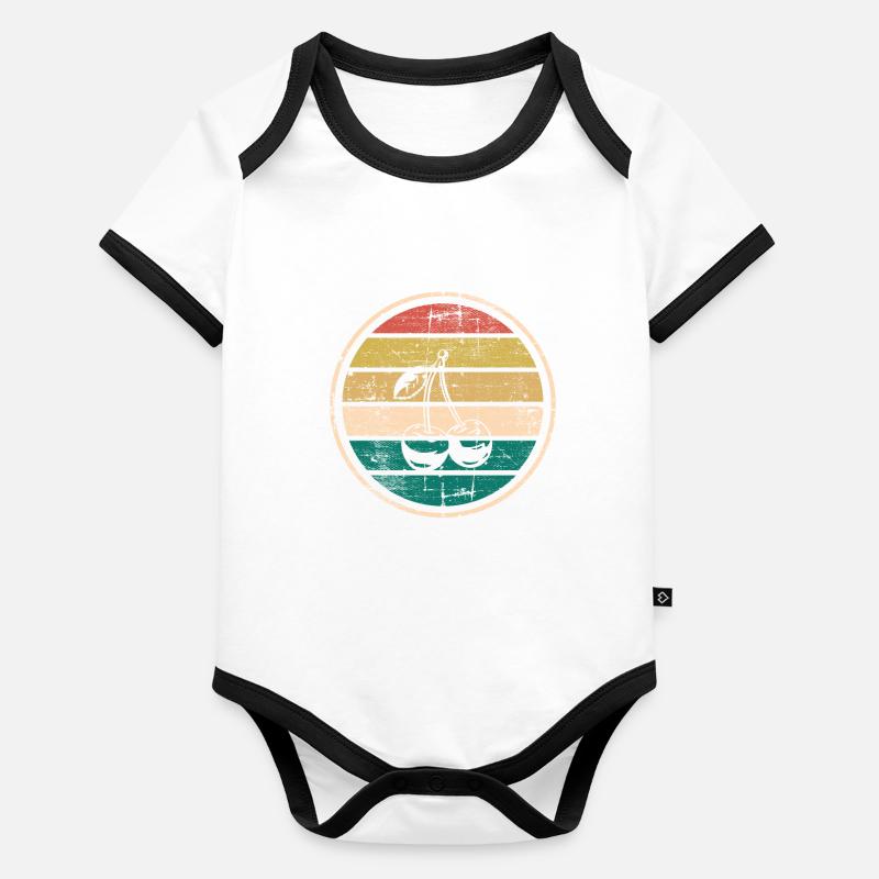 Cherry Fruit Lover Retro Healthy Gift idea Baby Bio-Kurzarm-Kontrastbody