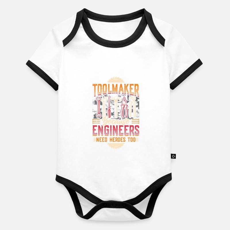Toolmakers, Because engineers are also heroes. Organic Baby Contrasting Bodysuit