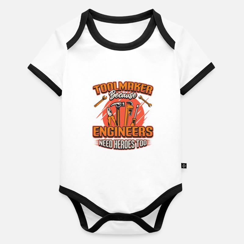 Toolmakers, Because engineers are also heroes. Organic Baby Contrasting Bodysuit