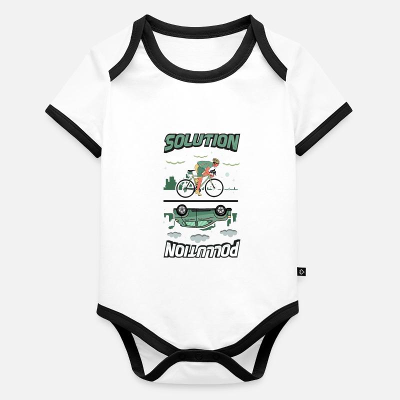 Polution Solution Environmental Protection Cycling Organic Baby Contrasting Bodysuit