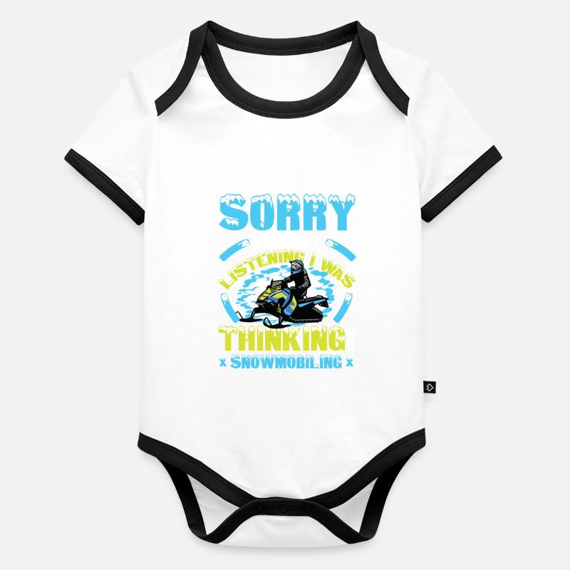 Thinking About Snowmobiling Snowmobiles Organic Baby Contrasting Bodysuit