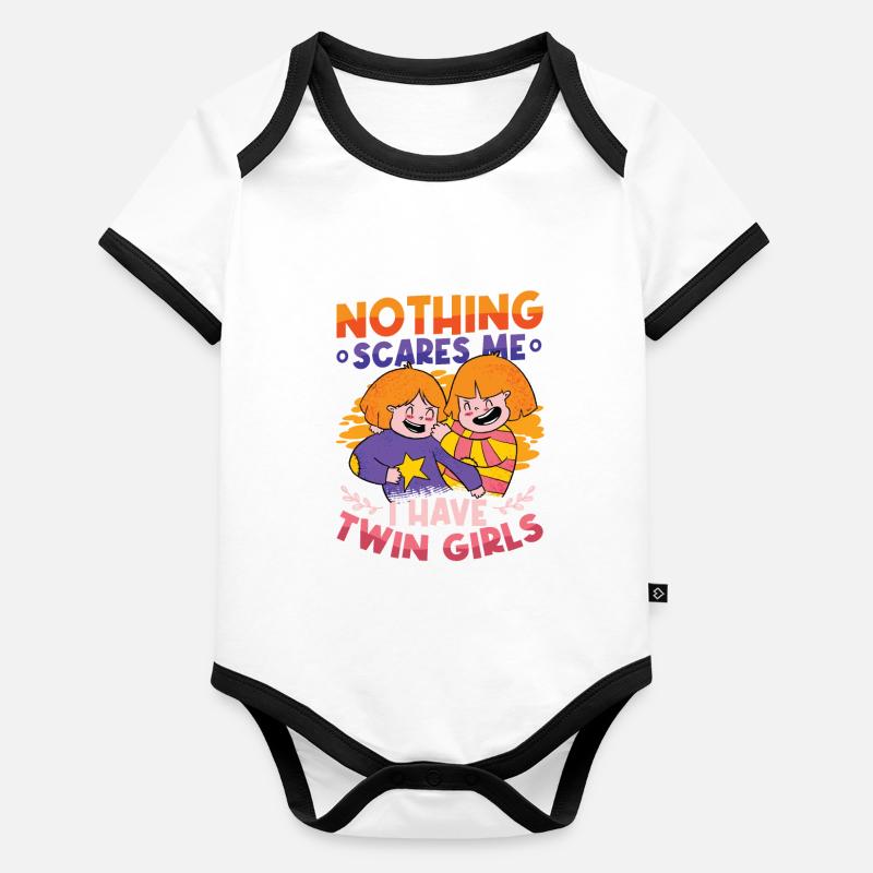 Nichts Macht Mir Angst, Ich Habe Zwillingsmädchen. Baby Bio-Kurzarm-Kontrastbody