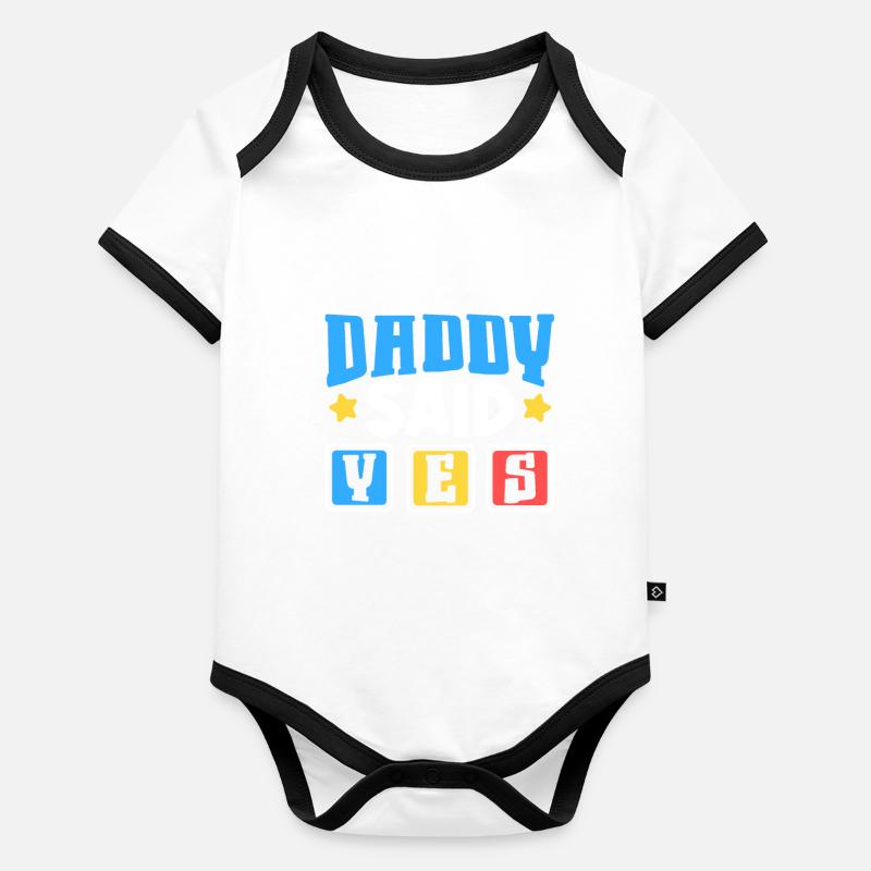 Papa a dit oui Body Bébé bio contrasté manches courtes
