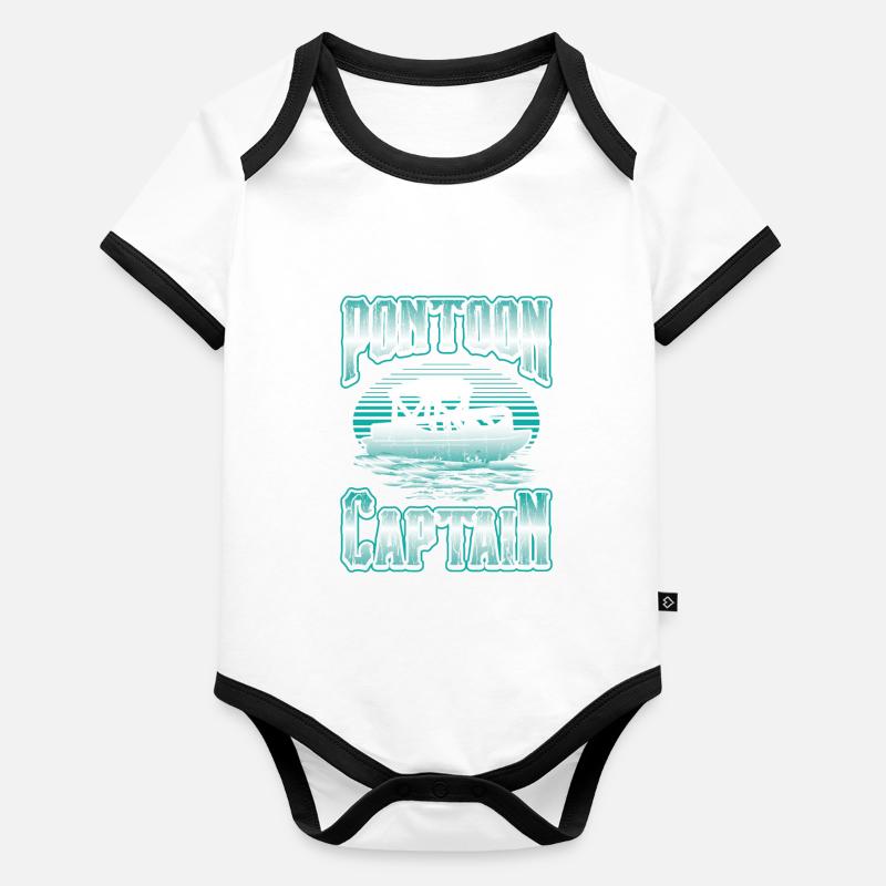 Pontoon boat, pontoon captain Organic Baby Contrasting Bodysuit