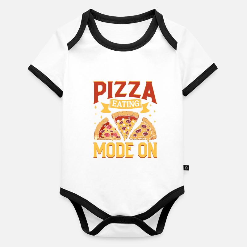Pizza Eating Mode On - Pizza Baker Body Bébé bio contrasté manches courtes