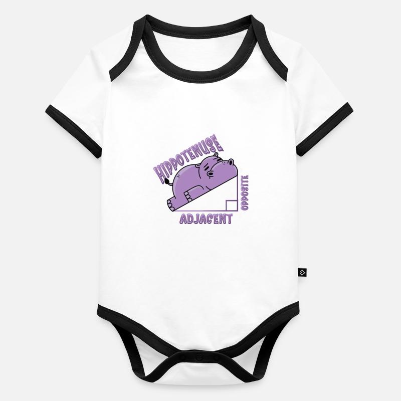Hippotenuse, en face, adjacente Body Bébé bio contrasté manches courtes