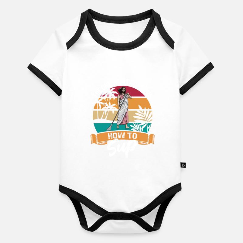 SUP - Stand up paddle - Jésus l’a inventé Body Bébé bio contrasté manches courtes