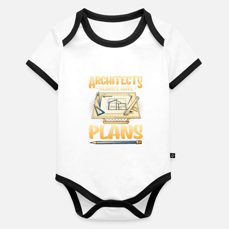 Architects always have plans, architecture Organic Baby Contrasting Bodysuit