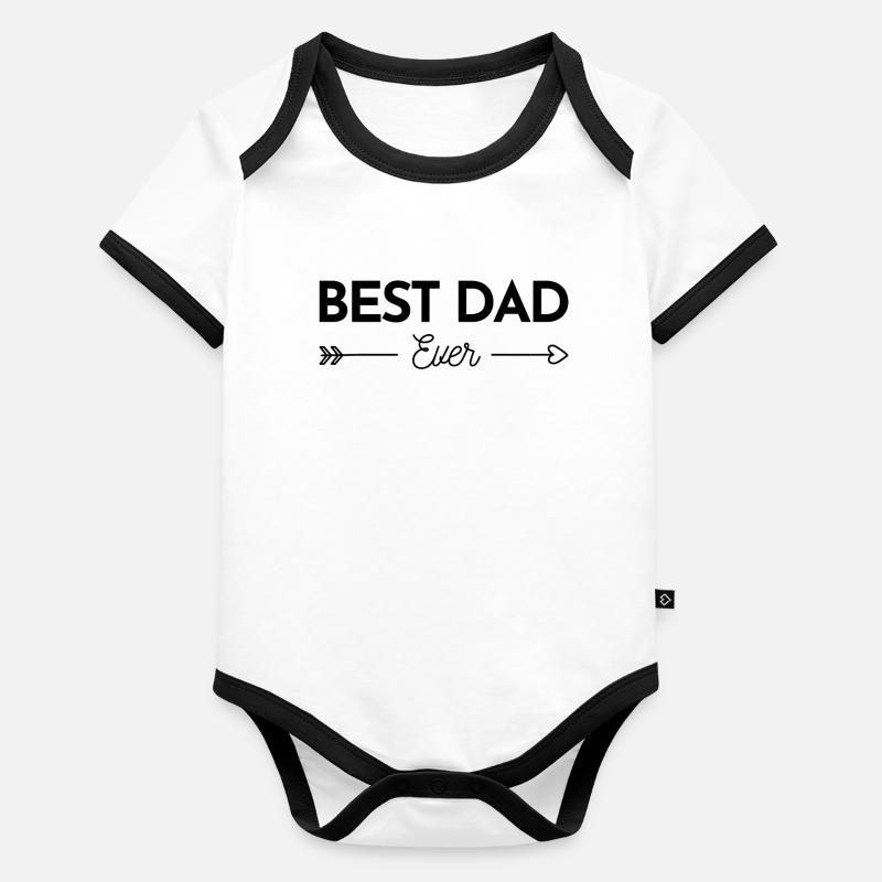 Best Dad Ever Body Bébé bio contrasté manches courtes
