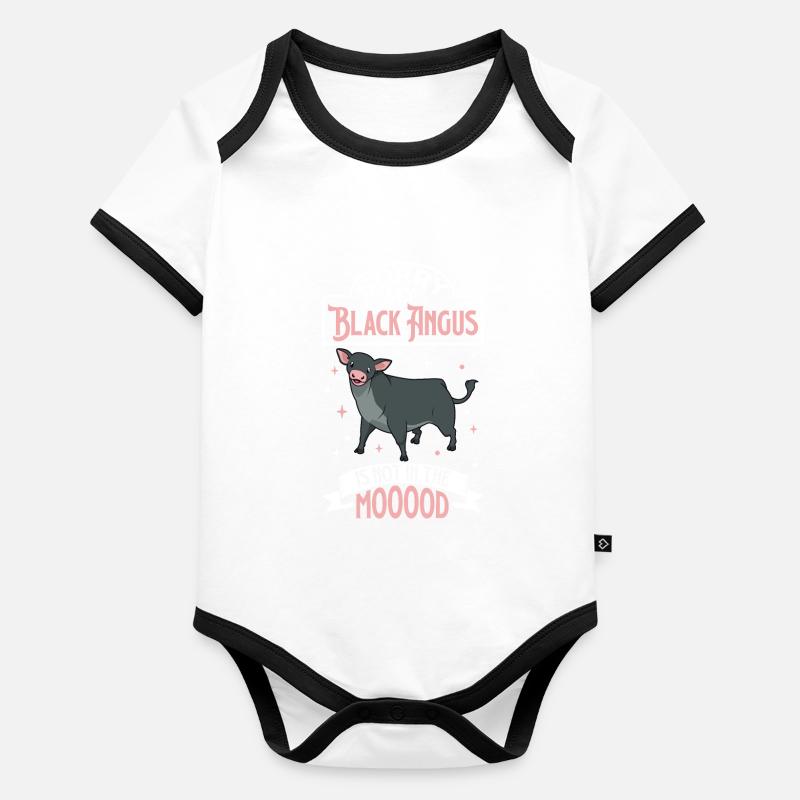 Pas d’humeur - Black Angus Body Bébé bio contrasté manches courtes