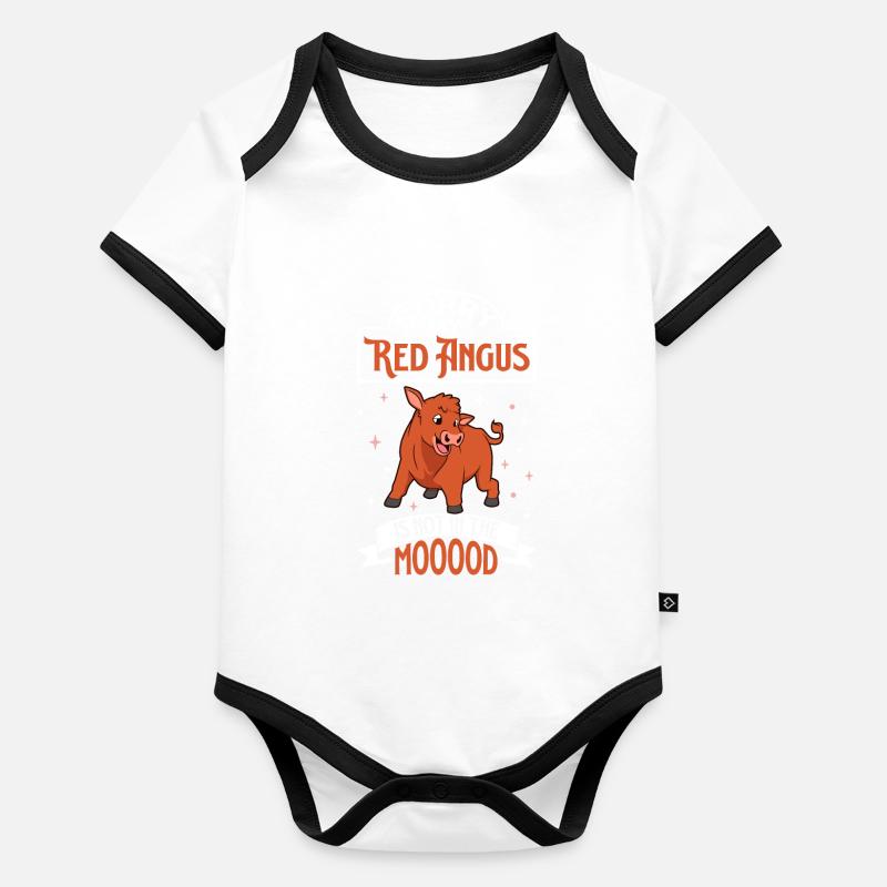 Pas d’humeur - Red Angus Body Bébé bio contrasté manches courtes