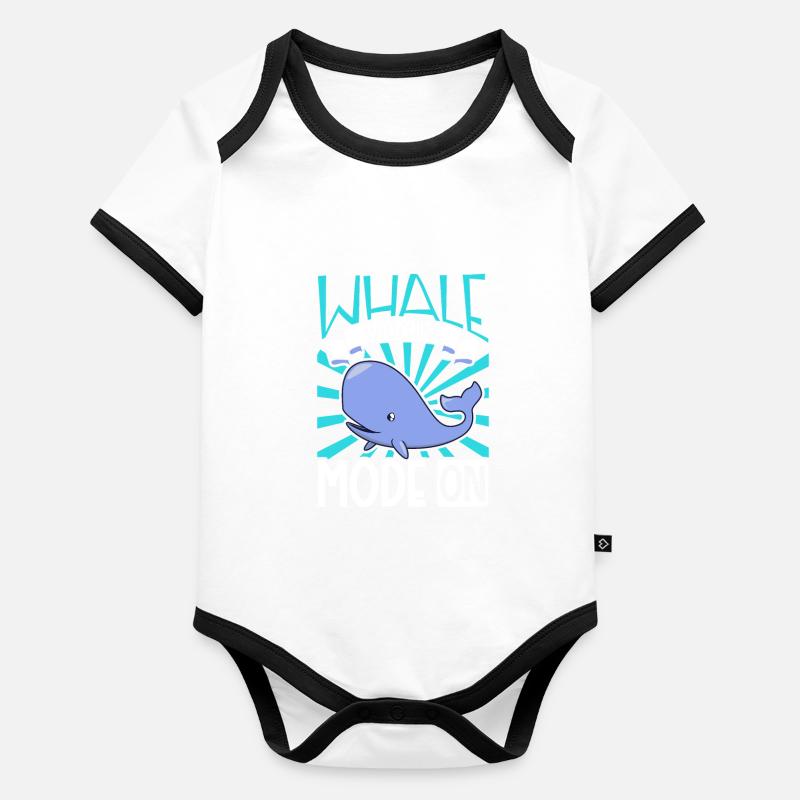 Mode Whale Watcher activé - Observation des baleines Body Bébé bio contrasté manches courtes