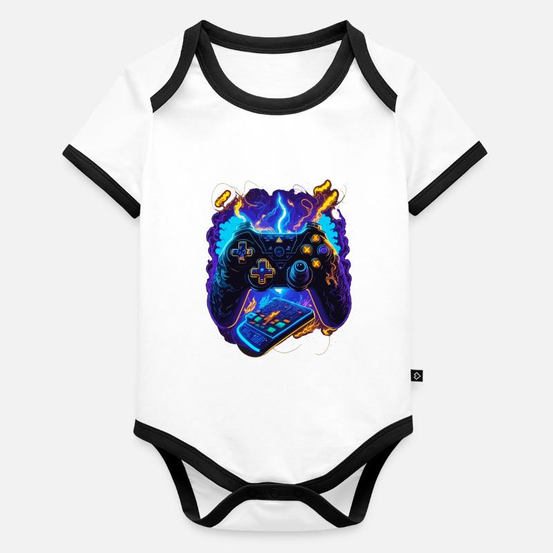 Contrôleur de jeu cybernétique Body Bébé bio contrasté manches courtes