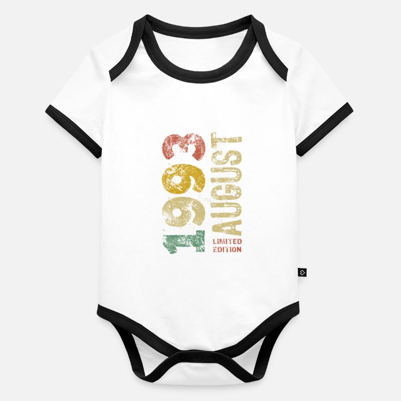Limited Edition August 1993 Geburtstag - Geschenk Baby Bio-Kurzarm-Kontrastbody