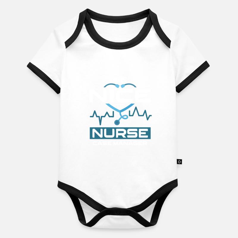 Be Nice To Nurse Case Manager Krankenschwester Baby Bio-Kurzarm-Kontrastbody