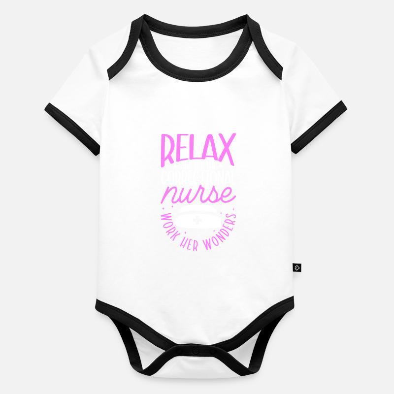 Soignant en prison Body Bébé bio contrasté manches courtes