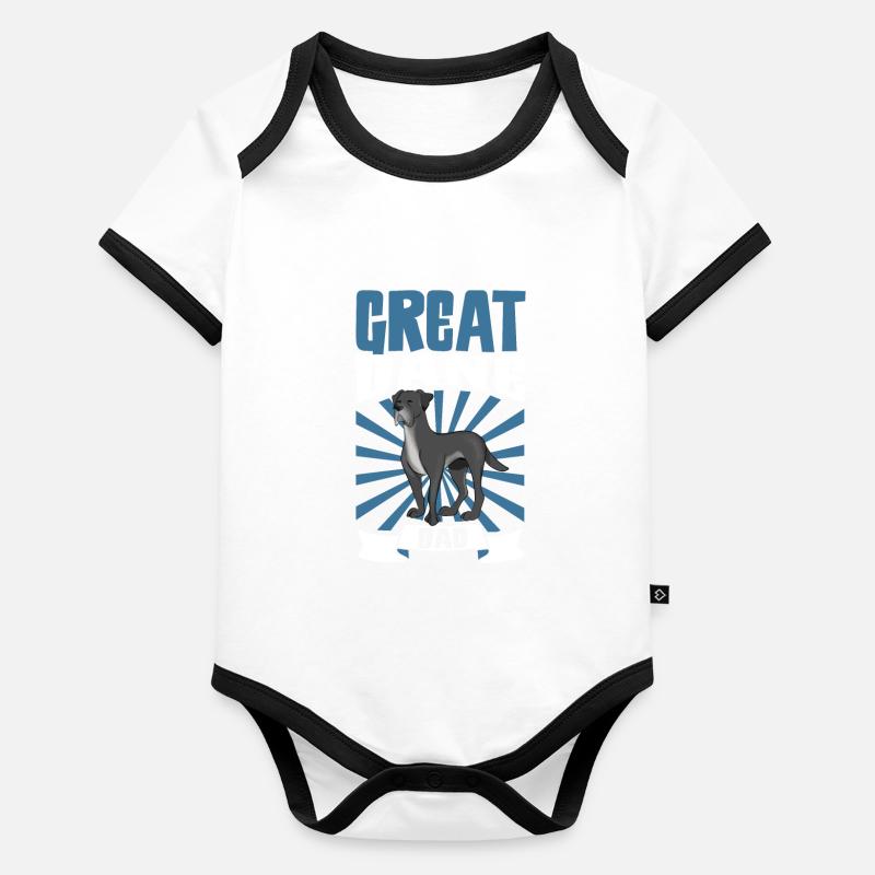 Great Dane Dad - Deutsche Dogge Organic Baby Contrasting Bodysuit