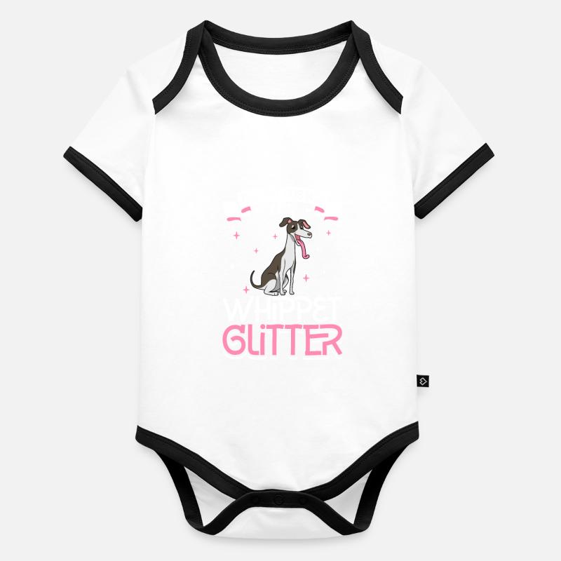 Whippet Glitter Organic Baby Contrasting Bodysuit