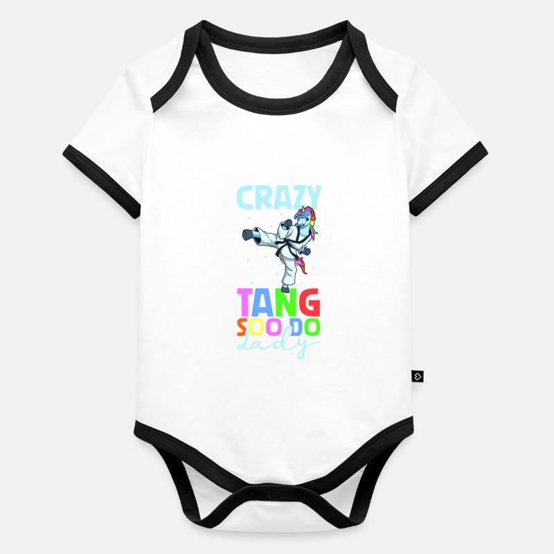 Licorne - Crazy Tang Soo Do Lady Body Bébé bio contrasté manches courtes