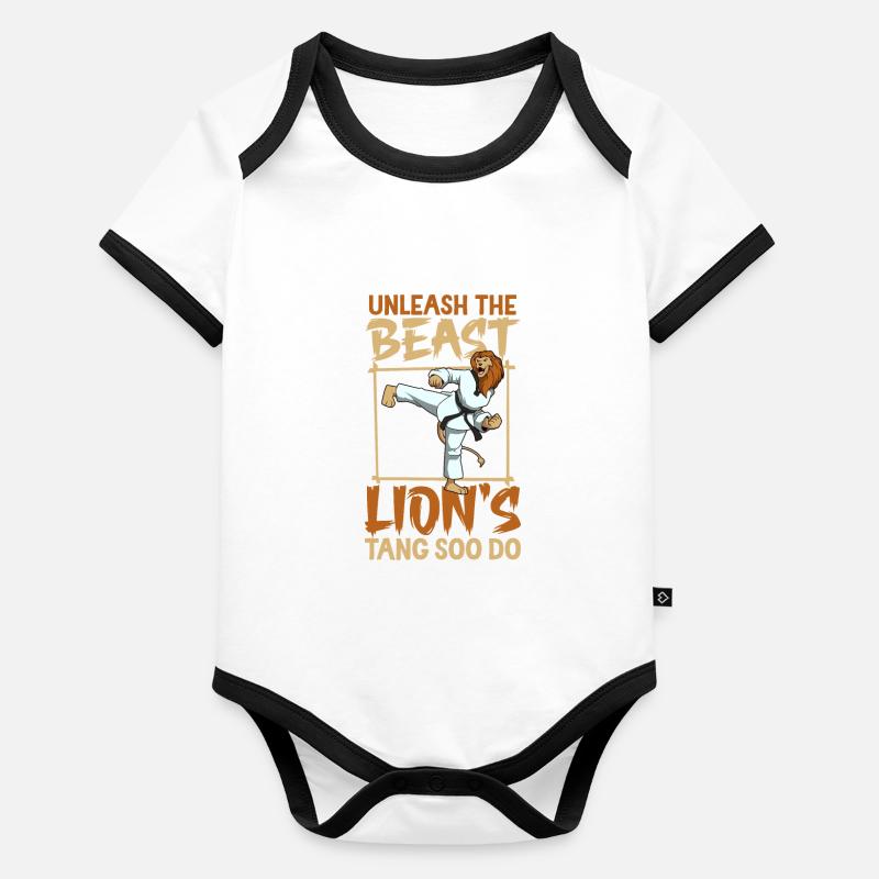 Löwe - Tang Soo Do Baby Bio-Kurzarm-Kontrastbody