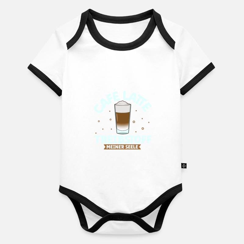Mein Treibstoff ist Caffè Latte Baby Bio-Kurzarm-Kontrastbody