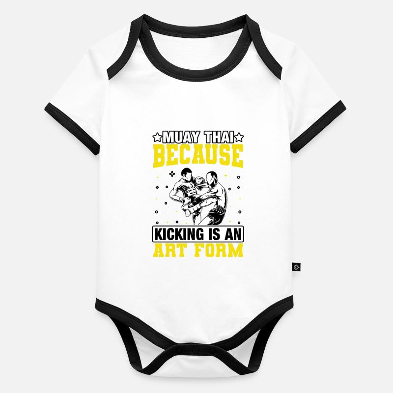 Muay Thai, weil Treten eine Kunstform ist Baby Bio-Kurzarm-Kontrastbody