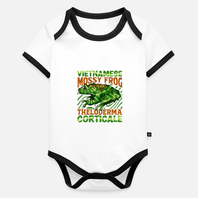 Vietnamese Moss Frog Organic Baby Contrasting Bodysuit