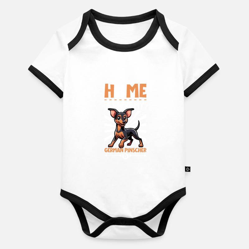 Accueil - German Pinscher Body Bébé bio contrasté manches courtes