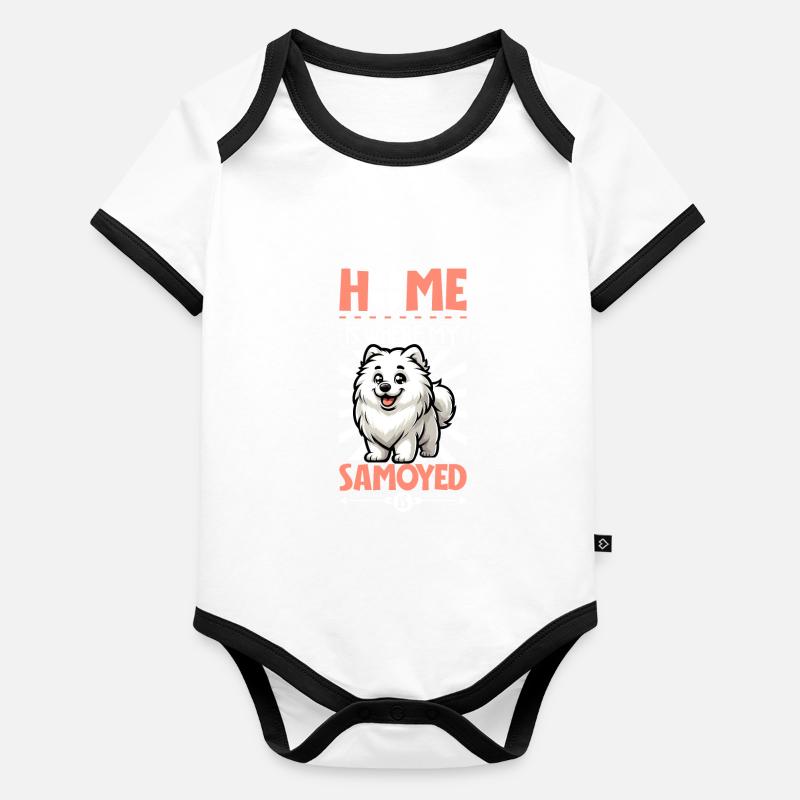 Accueil - Samoyède Body Bébé bio contrasté manches courtes