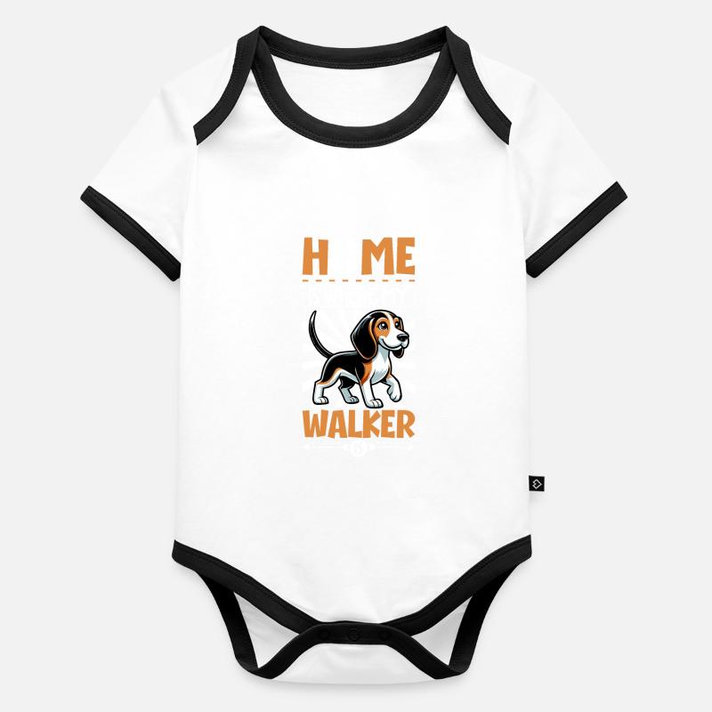 Accueil - Treeing Walker Coonhound Body Bébé bio contrasté manches courtes