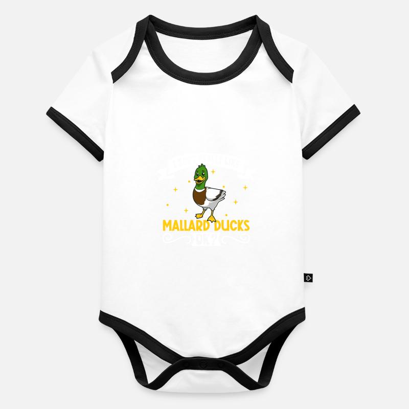 J’aime mon canard colvert Body Bébé bio contrasté manches courtes