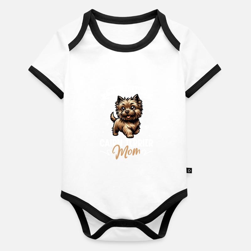 Cairn Terrier Mama Baby Bio-Kurzarm-Kontrastbody