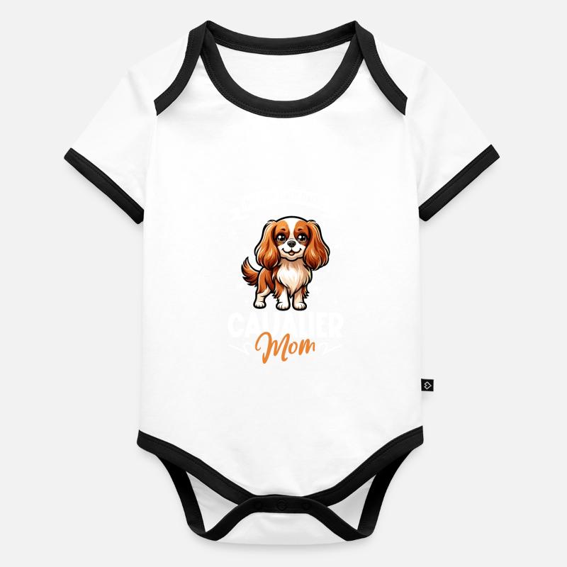 Cavalier King Charles Spaniel Maman Body Bébé bio contrasté manches courtes
