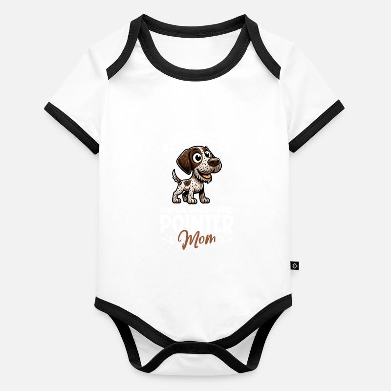 Deutsch Stichelhaar Mama Baby Bio-Kurzarm-Kontrastbody