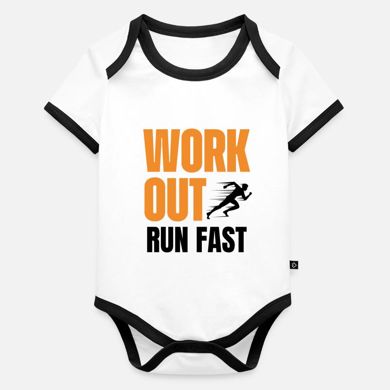 Work out, Run fast Organic Baby Contrasting Bodysuit