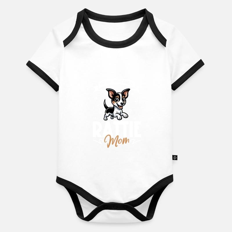 Rat Terrier Mom Organic Baby Contrasting Bodysuit