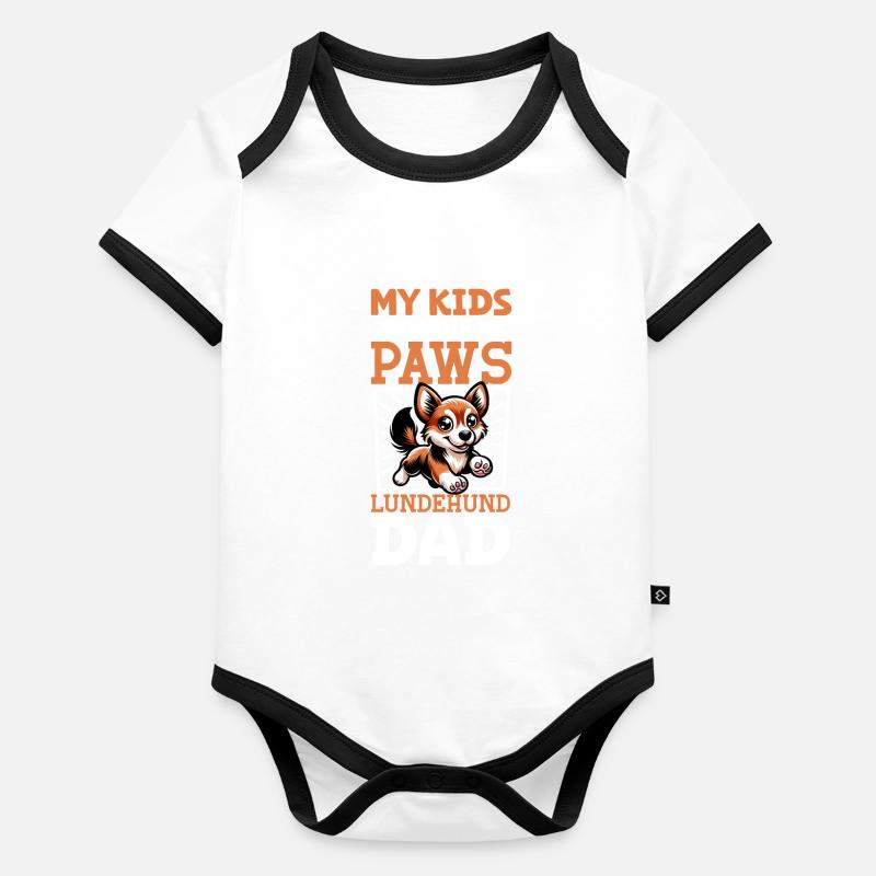 Norwegian Lundehund Papa Organic Baby Contrasting Bodysuit
