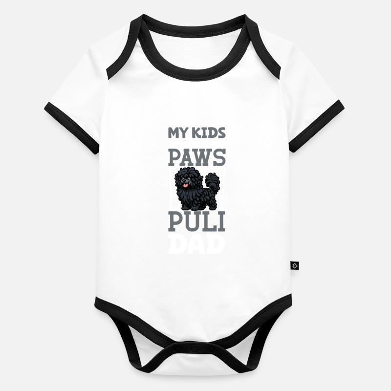 Puli Papa Body Bébé bio contrasté manches courtes
