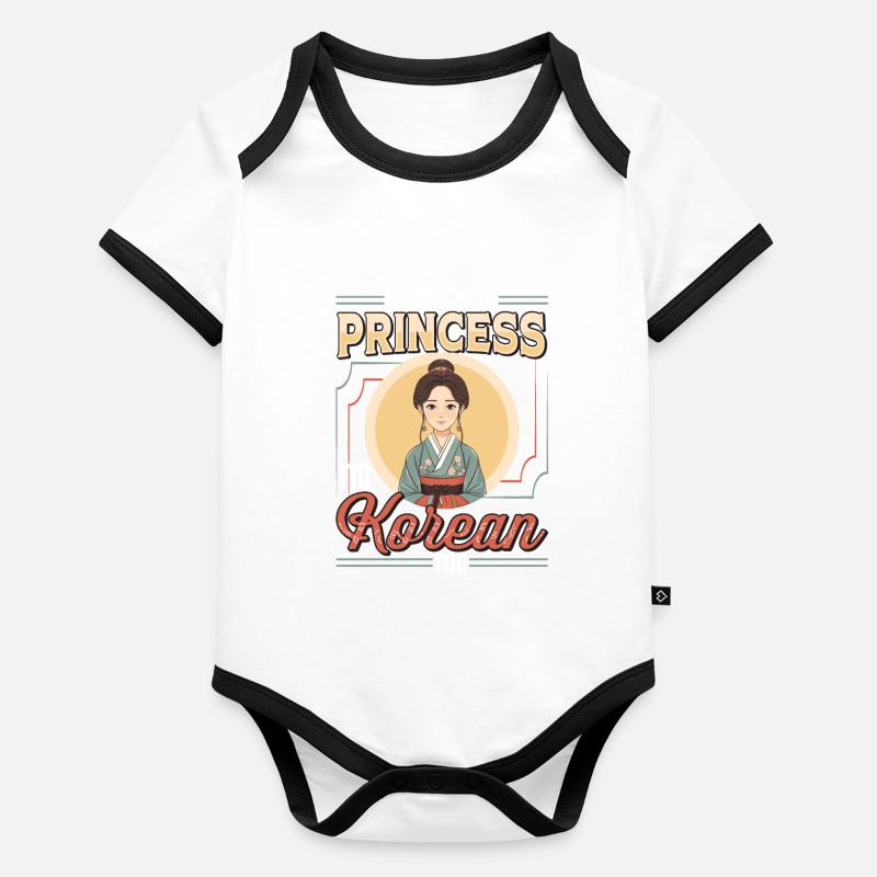Filles Origine coréenne Corée du Sud Body Bébé bio contrasté manches courtes