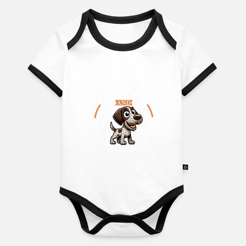 Kaffee und Deutsch Stichelhaar Baby Bio-Kurzarm-Kontrastbody