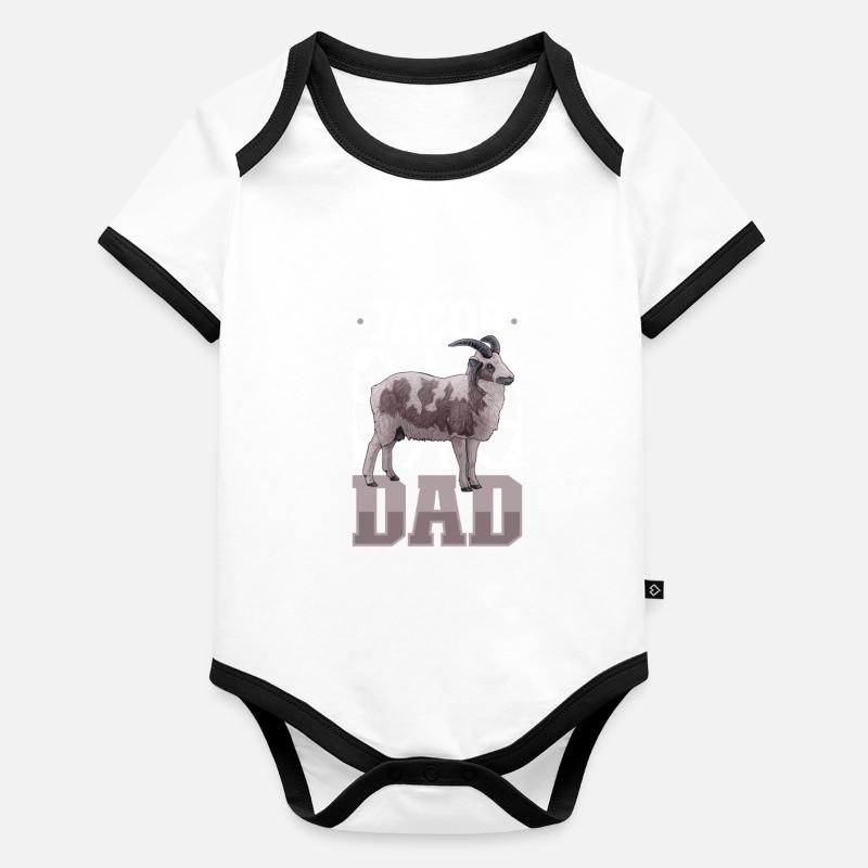 Jakobschaf Papa Baby Bio-Kurzarm-Kontrastbody