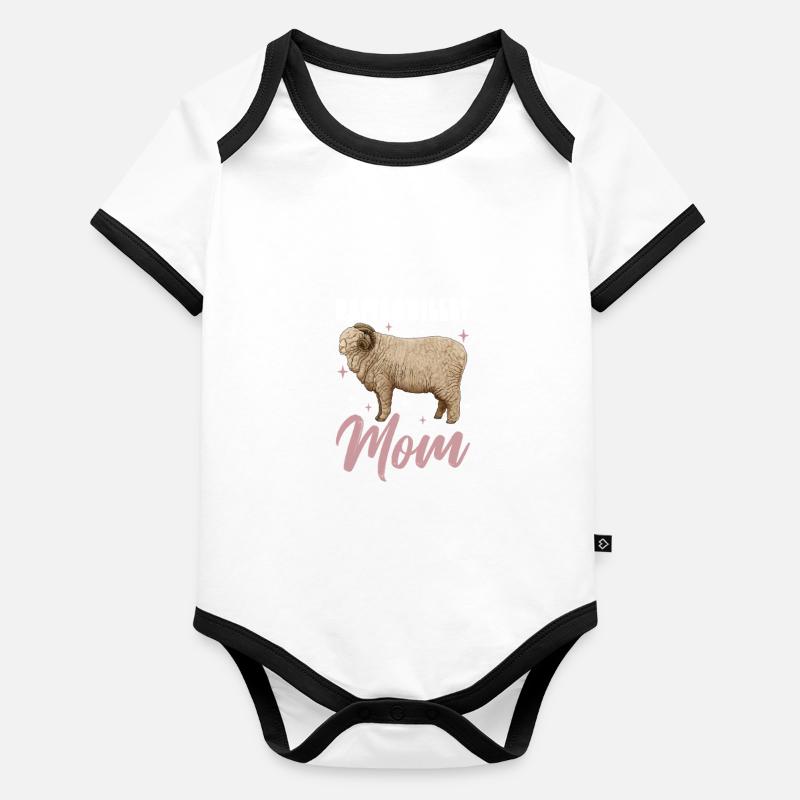 Rambouillet-Schaf Mama Baby Bio-Kurzarm-Kontrastbody