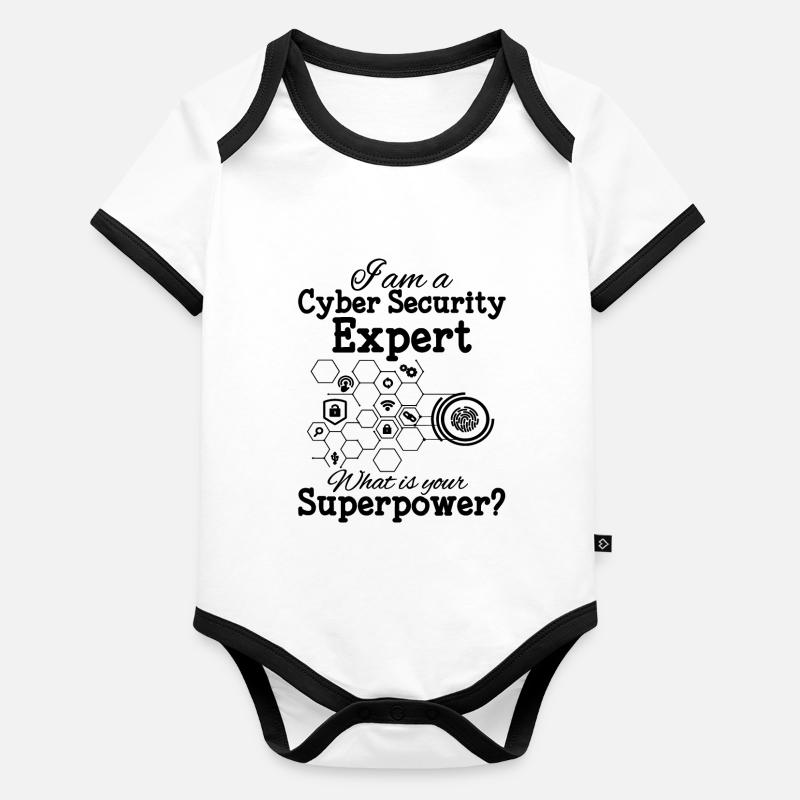 Cyber Security Experte Baby Bio-Kurzarm-Kontrastbody