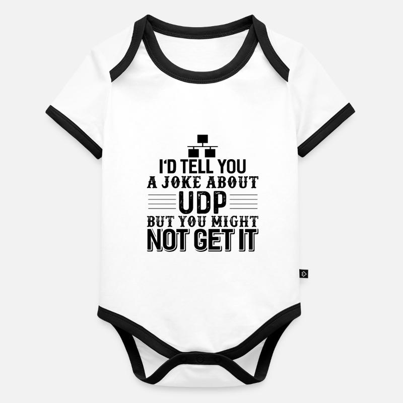 Informatique UDP blague Body Bébé bio contrasté manches courtes