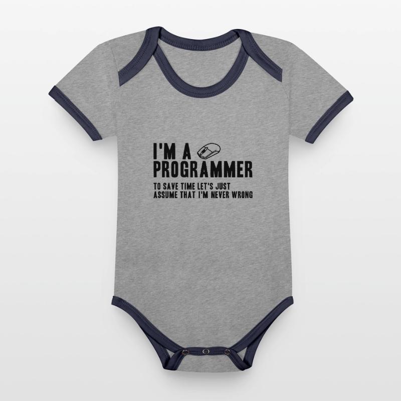 Geschenk für Programmierer Coding Programmer Baby Bio-Kurzarm-Kontrastbody