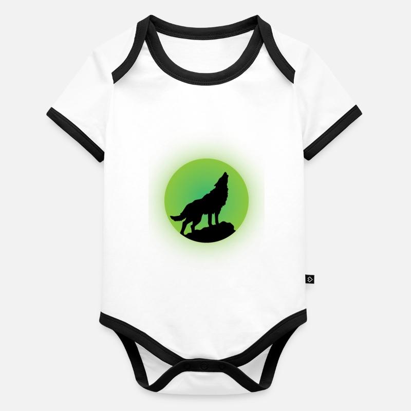 Wolf Glow Body Bébé bio contrasté manches courtes