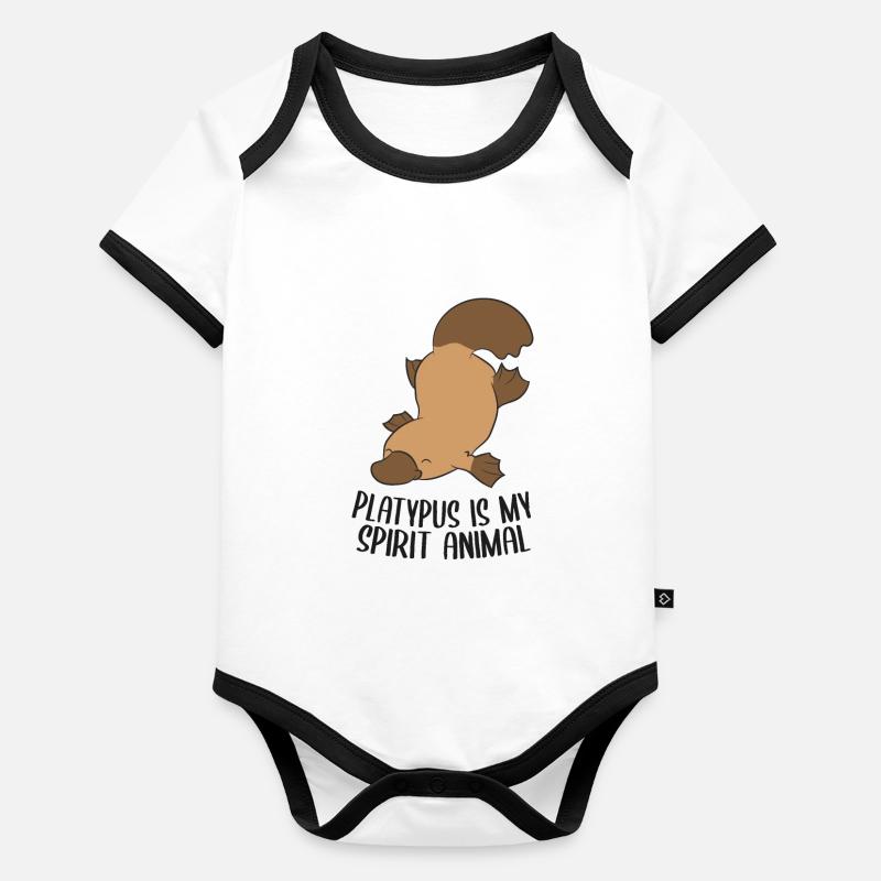 Ornithorynque est mon animal préféré Mignon Body Bébé bio contrasté manches courtes