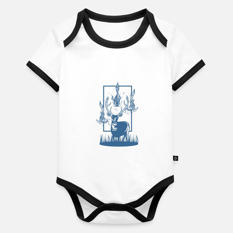 Environment and climate change reindeer Organic Baby Contrasting Bodysuit