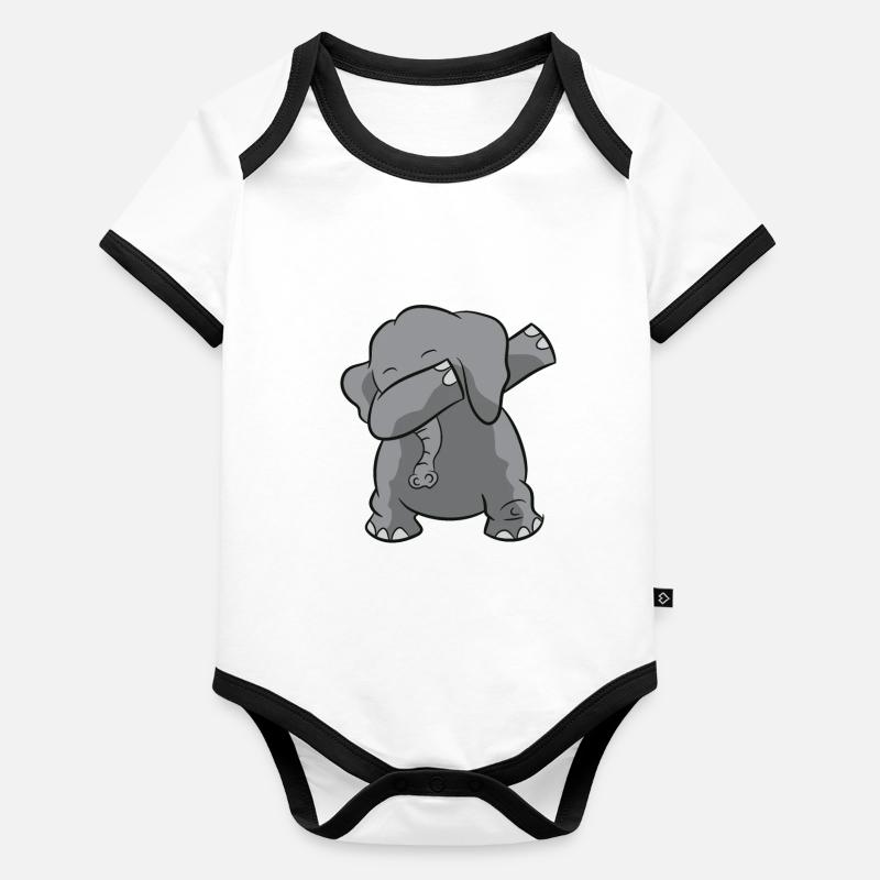 Elephant Dabbing d’éléphant drôle Body Bébé bio contrasté manches courtes