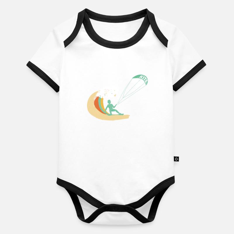Kite kite kitesurf board kiter surf cadeau Body Bébé bio contrasté manches courtes